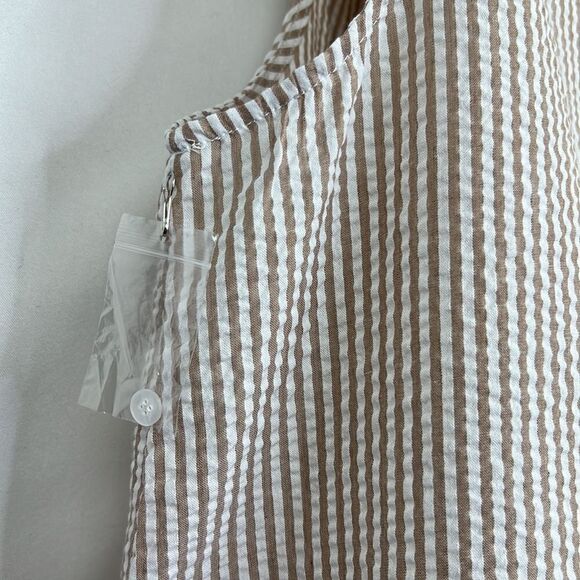 Vici Hampton Shades taupe & white sear sucker sleeveless romper NWT size XL - Picture 9 of 13